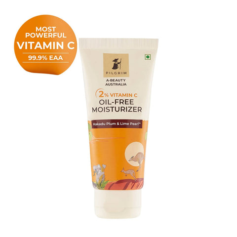 Pilgrim Australian 2% Vitamin C Oil free Moisturizer for oily & acne prone skin with Kakadu Plum & Lime Pearl- Vitamin C Moisturizer for Face | Moisturiser for dry skin | Women & Men | 50 gm