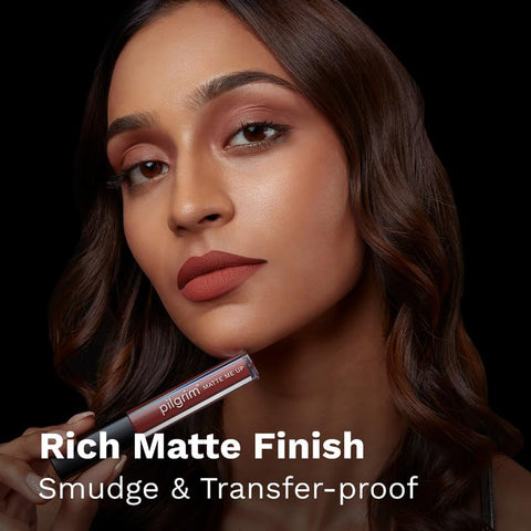 Pilgrim Liquid Matte Lipstick - Saucy Coral | Lipstick