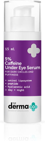 Under Eye Care- THE DERMA CO 5% Caffeine serum 15 ml and MCaffeine Green Tea Hydrogel Under Eye Patches Combo