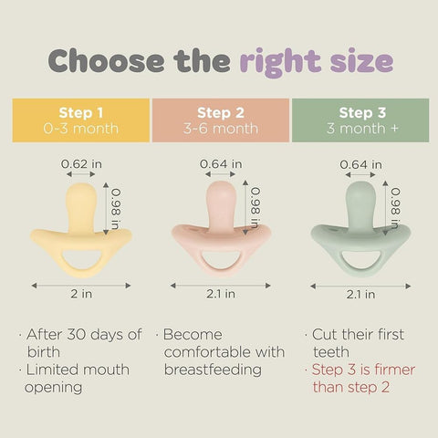 Moyuum All-Silicone Macaron Pacifier with Protective Stage 3 (6 months and older) Case White