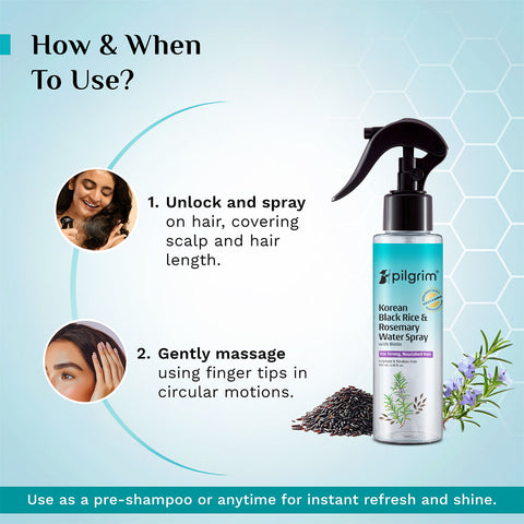 Pilgrim Korean Black Rice and Rosemary Water Spray With Biotin- 100 ml