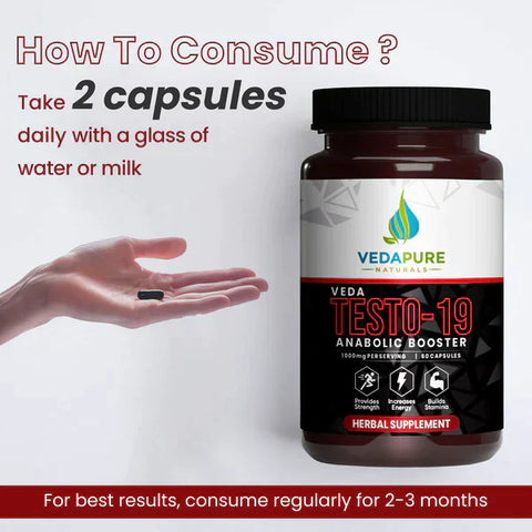 Vedapure naturals- 60 capsules + Vedapure Testosterone Booster Shilajit 60 Capsules