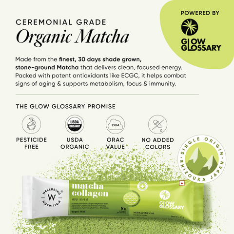 Wellbeing Nutrition Matcha Collagen 15 sachets (8gms each sachet)