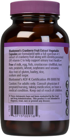 Bluebonnet Nutrition Cranberry Fruit Extract 60 Vegetable Capsules, 60 Servings