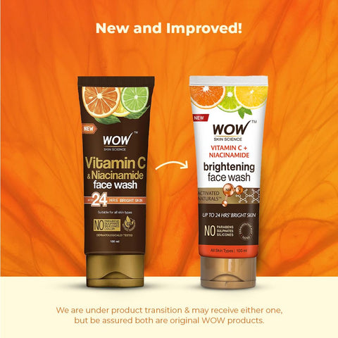 Wow Skin Science Brightening Vitamin C Face Wash  No Parabens, Sulphate, Silicones & Color  Pack Of 2  Net Vol 200ml