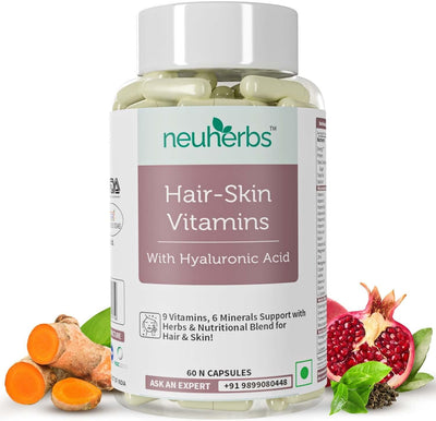 Neuherbs Hair-Skin Vitamins with Hyaluronic Acid Capsules 60