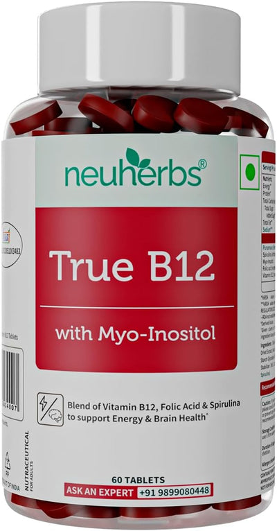 Neuherbs Plant-Based True B12 Supplements For Men & Women 60 capsules