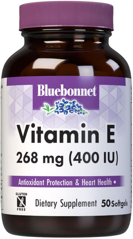 Bluebonnet Nutrition Vitamin E 400 IU 50 Softgels, 50 Servings