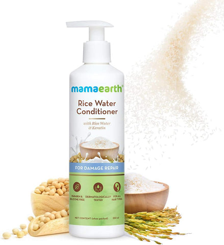 Mamaearth Rice Water Conditioner with Rice Water & Keratin for Damaged, Dry and Frizzy Hair - 250 ml