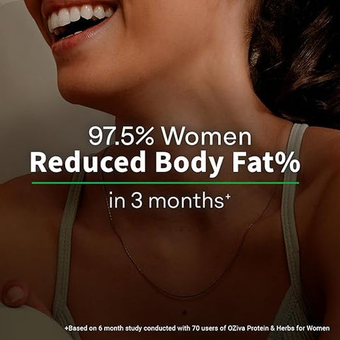 Oziva Protein & Herbs For Women, Vanilla Almond, 500G Natural Protein Powder For Weight Control, Better Metabolism & Hormonal Balance, 23G Whey Protein, Ayurvedic Herbs, Certified Clean