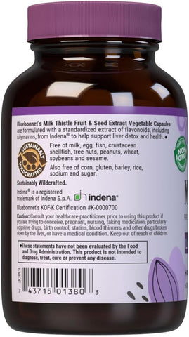 Blue Bonnet Standardized Milk Thistle Fruit And Seed Extract Vegetable Capsules, 60 Count