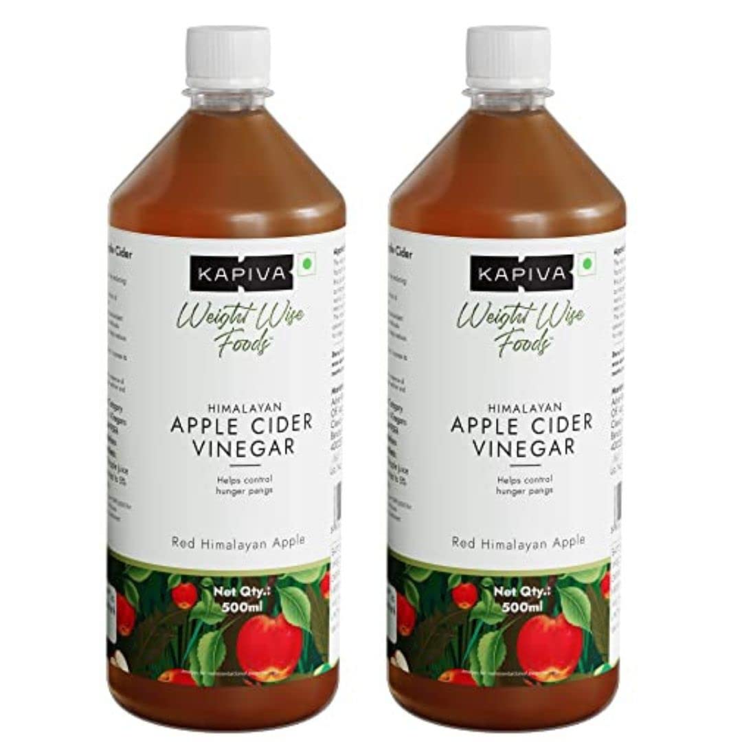 Kapiva Himalayan Apple Cider Vinegar With Mother Vinegar 500Ml, Liquid Super Saver Pack Of 2