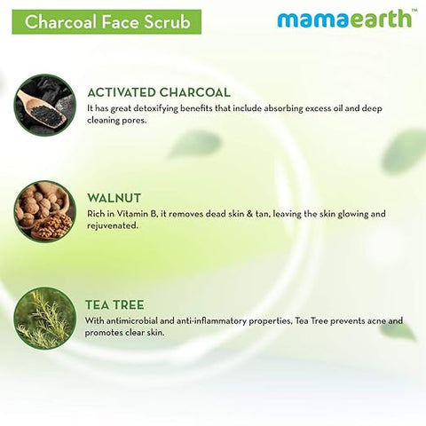 Mamaearth Charcoal Face Scrub, 100 ml