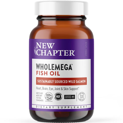 New Chapter Wholemega Whole Fish Oil 1000mg 120 Softgels (Dietary Supplement)