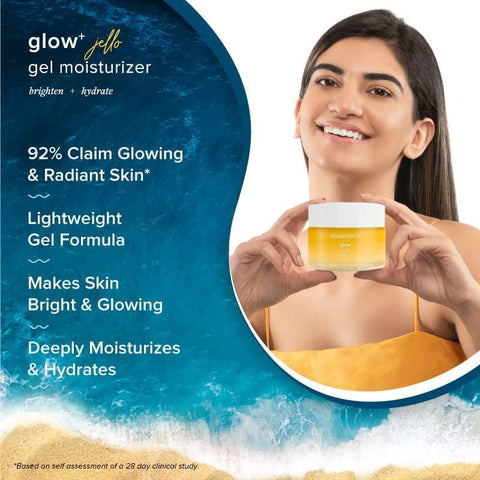 Aqualogica Glow+ Jello Moisturiser with Vitamin C & Papaya for Illuminating Moisturization & Skin Hydration, Non Sticky, 50 G