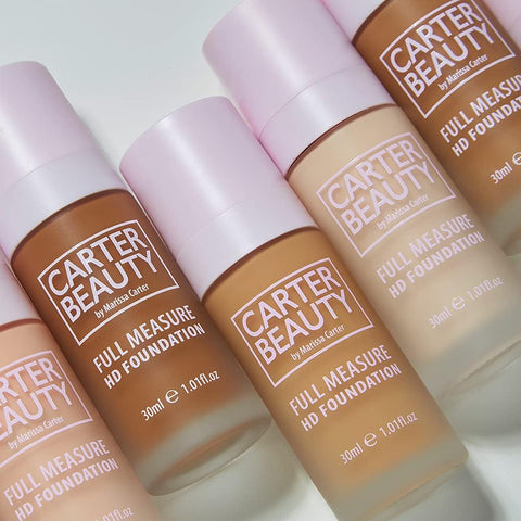 Carter Beauty Full Measure Hd Foundation - Lightweight, Full Coverage Matte Formula - Water-Based, Super Soft Skin Perfector - Vegan And Cruelty Free, Paraben And Sulfate Free - Creme Brulee - 1.01 Oz