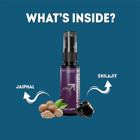 AADAR performance capsule plus performance oil plus Kapiva shilajit gold resin combo