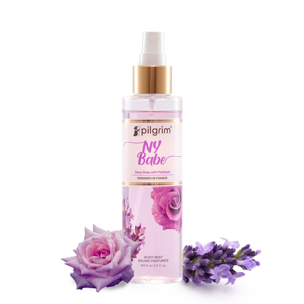 Pilgrim NY Babe Body Mist (Rose with Patchouli)| Rose body mist for women long lasting| Dewy rose & Bold Patchouli for confident women| Rose fragrance perfume for women| Designed in France| 150 ml