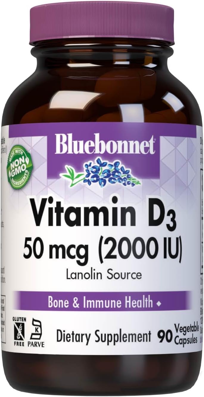 Bluebonnet, Vitamin D3 2000 Iu, 90 Capsules