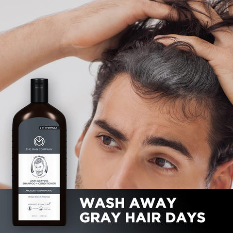 The Man Company Anti Grey 2-in-1 Shampoo & Conditioner for Men All Hair Types - 200ml