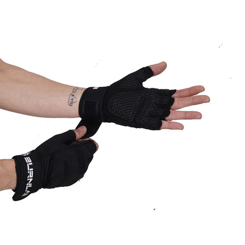 Burnlab Basic Gym Gloves with Wrist Support (Black , Medium)