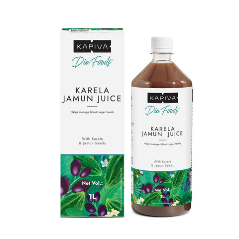 Kapiva Karela Jamun Juice | Helps Control Blood Sugar Level and Lower Bad Cholesterol | Diabetic Care (1L)