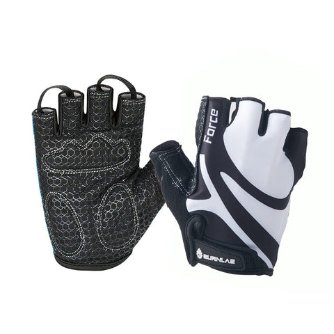 Burnlab Flex Gym Gloves for Men and Women (Black & White Large)