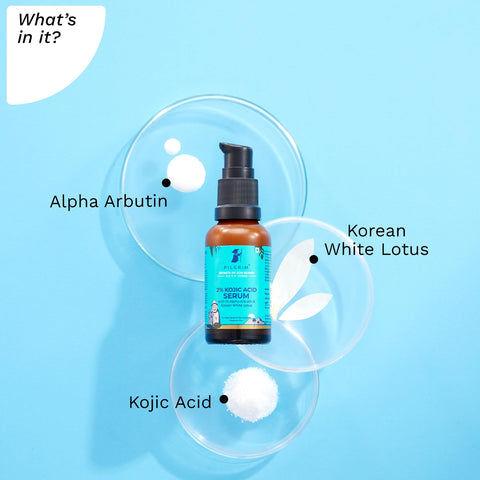 Pilgrim 2% Kojic Acid Serum for face (30 ml) with 1% Alpha Arbutin & Korean White Lotus