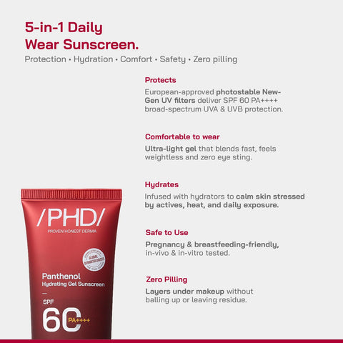 PHD Panthenol Hydrating Gel Sunscreen 50ml