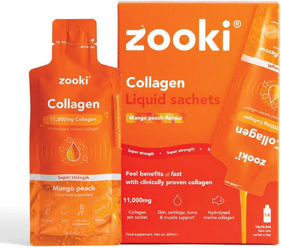 Zooki Super Strength Collagen Mango Peach 11,000mg Pack of 14