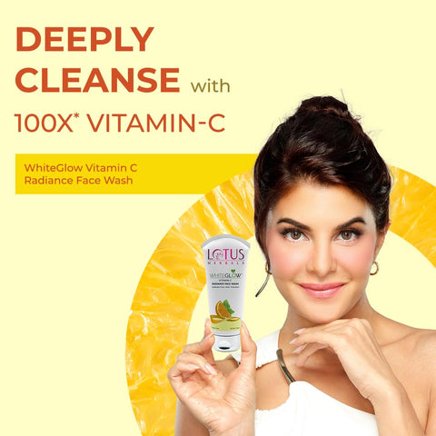 Lotus Herbals WhiteGlow Vitamin C Radiance Face Wash | For Dark Spots & Dull Skin | Anti- Pollution | 100g