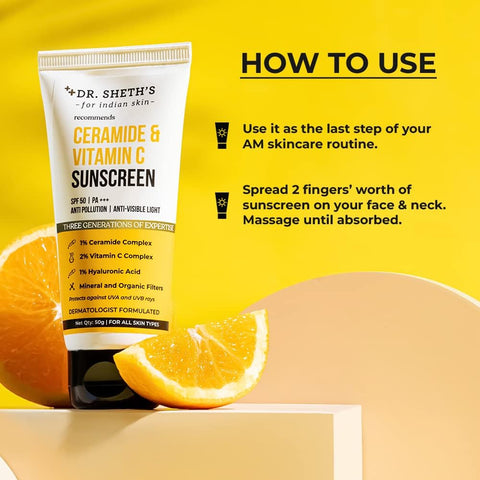 Dr. Sheth's Ceramide & Vitamin C Sunscreen 50g