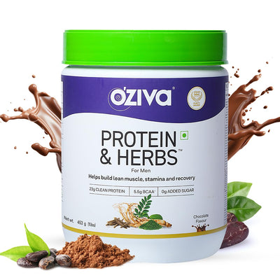 Oziva Protein & Herbs For Women,Â Chocolate Flavor, 500G Natural Protein Powder For Weight Control, Better Metabolism & Hormonal Balance, 23G Whey Protein, Ayurvedic Herbs, Certified Clean