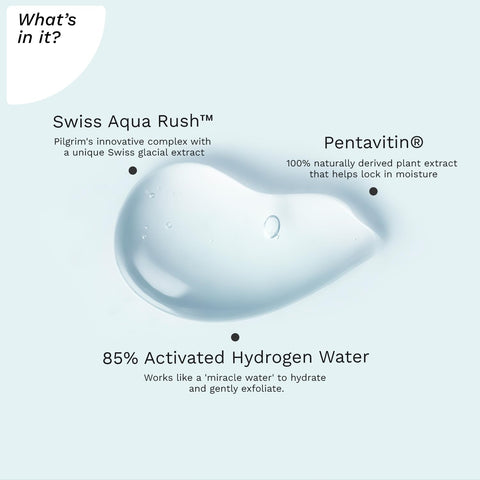 Pilgrim Swiss Aqua Rush? Peeling Gel for Face | Crafted with powerful hydrators- Swiss Aqua Rush?, Pentavitin & 85% Activated Hydrogen Water | Exfoliates to reveal fresh & radiant skin | 30gm