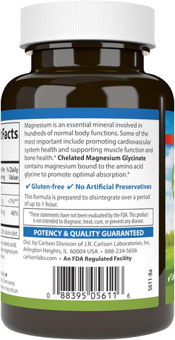 CARLSON CHELATED MAGNESIUM 200MG 90 TABS