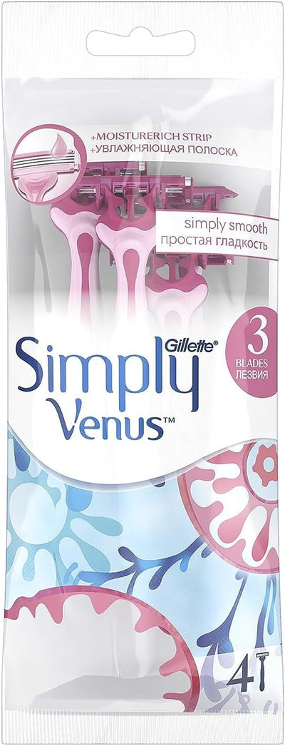 Gillette Simply Venus 3 Plus Disposable Razor 4 count