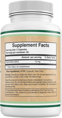 Doublewood Spermidine Supplement 10 Mg 120 Capsules