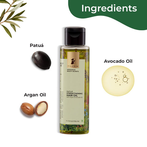 PILGRIM Amazonian Patu STRENGTHENING HAIR OIL with Argan & Avocado oil for strong & silky hair Lightweight Oil that Nourishes & Protects for women & men- 115 ml