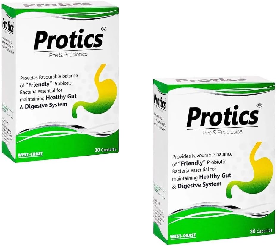 Protics Pre-Probiotics - Gut Health Support - 30 Capsules - pack of 2