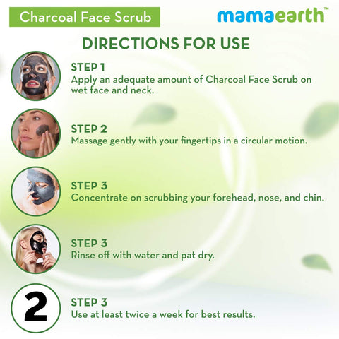 Mamaearth Charcoal Face Scrub, 100 ml