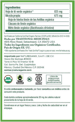 Traditional Medicinals Green Tea Lemongrass 16 Teabags