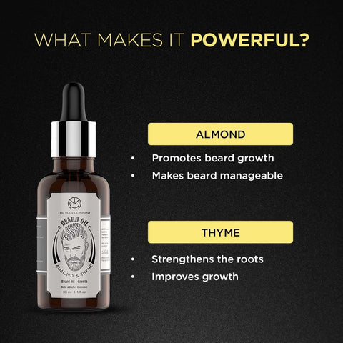 The Man Company Beard Oil for Men with Almond & Thyme with Derma Roller Hair Oil (30 ml)