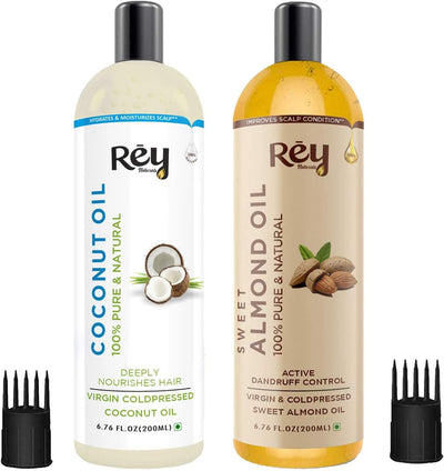 Rey Naturals Sweet Almond Oil & Coconut Oil Combo (200 ml + 200 ml)