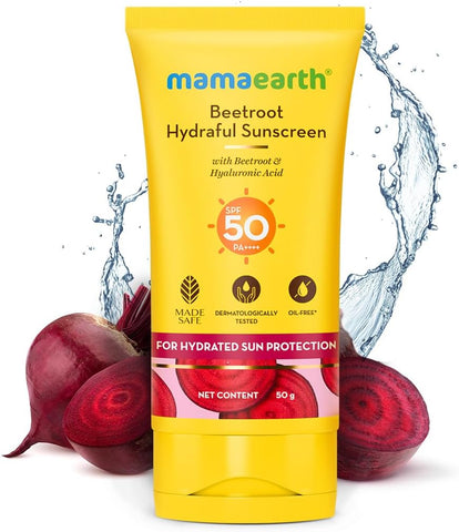 Mamaearth Beetroot Hydraful Sunscreen With Hyaluronic Acid - 50 g