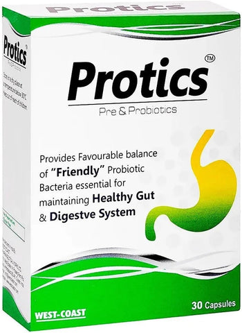 Protics Pre-Probiotics - Gut Health Support - 30 Capsules - pack of 2