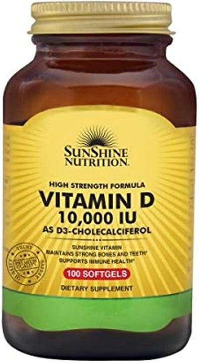 Sunshine Nutrition Vitamin D 10000 Iu Softgels 100 S