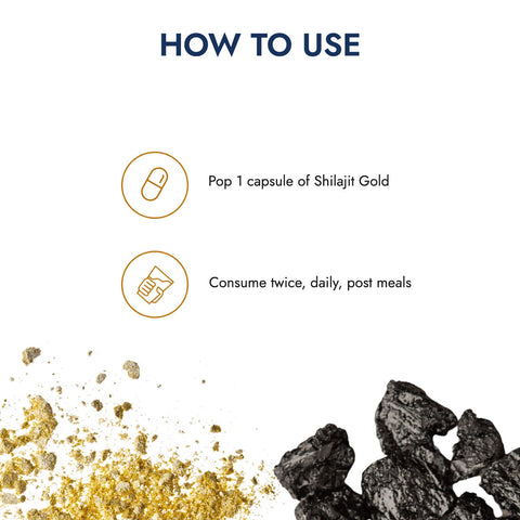 Kapiva Shilajit Gold 60 Capsules | Contains 24 Carat Gold | Boosts Stamina In 4 Weeks | 100% Ayurvedic (2/pack)