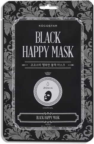 Kocostar Happy Mask - Black Charcoal Facial Sheet, 23ML 1's