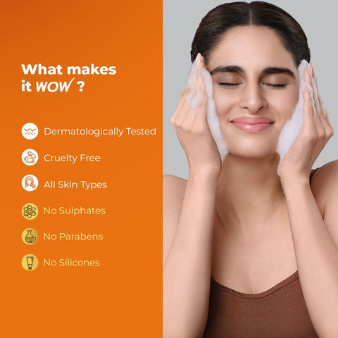 Wow Skin Science Brightening Vitamin C & Niacinamide Foaming Face Wash For Women & Men 150ml pack Of 2