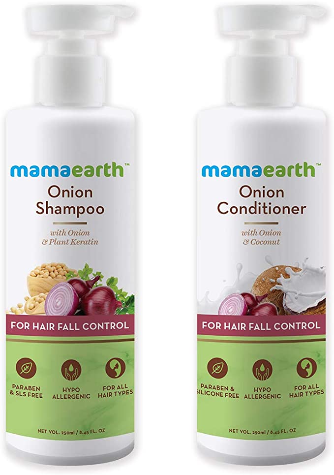 Mamaearth Onion Anti Hairfall Combo (Shampoo and Conditioner)- 250 ml each